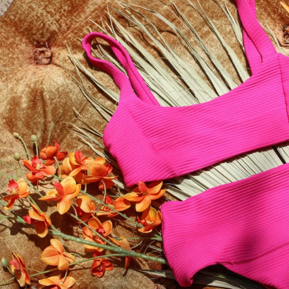 L*SPACE Desi Ribbed Bikini bottoms | bougainvillea pink | revolve bikini